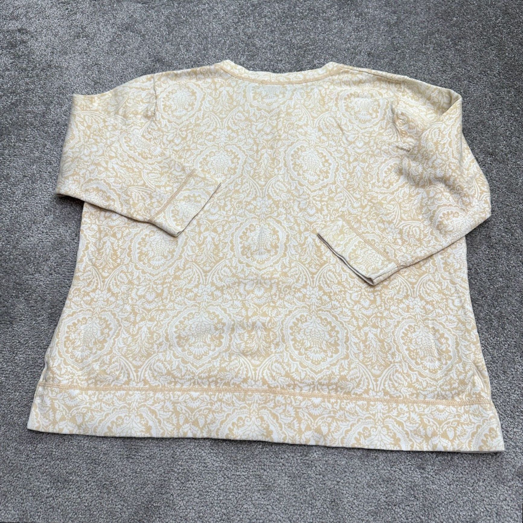 Eddie Bauer EDDIE BAUER Cardigan Sweater Women 2XL Yellow White Floral Button Down Casual Outdoor Size XXL / US 16-18 / IT 52-54 - 2 Thumbnail