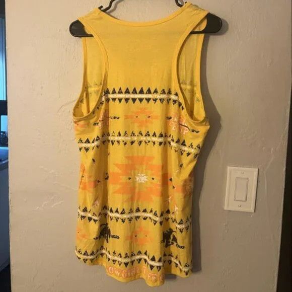 Other Cowgirl Tuff Yellow Western Print Tank Top Size XL / US 12-14 / IT 48-50 - 2 Thumbnail