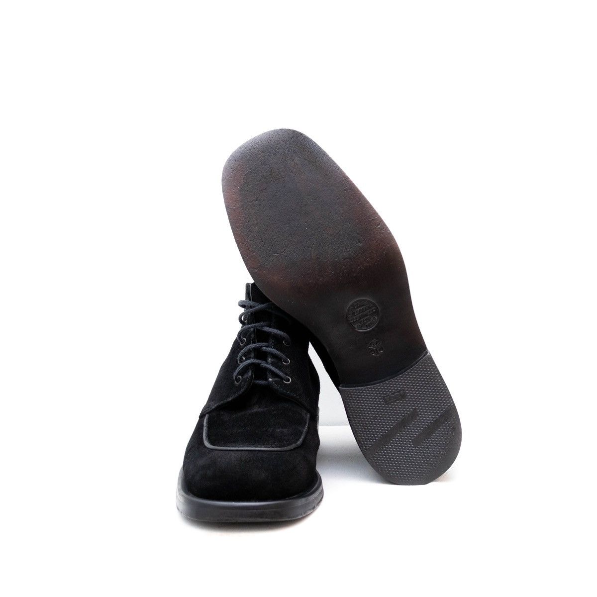 Kenzo × Vintage Kenzo Mens Black Suede Chukka Lace-up Square Toe Men Boots Size US 10 / EU 43 - 7 Thumbnail