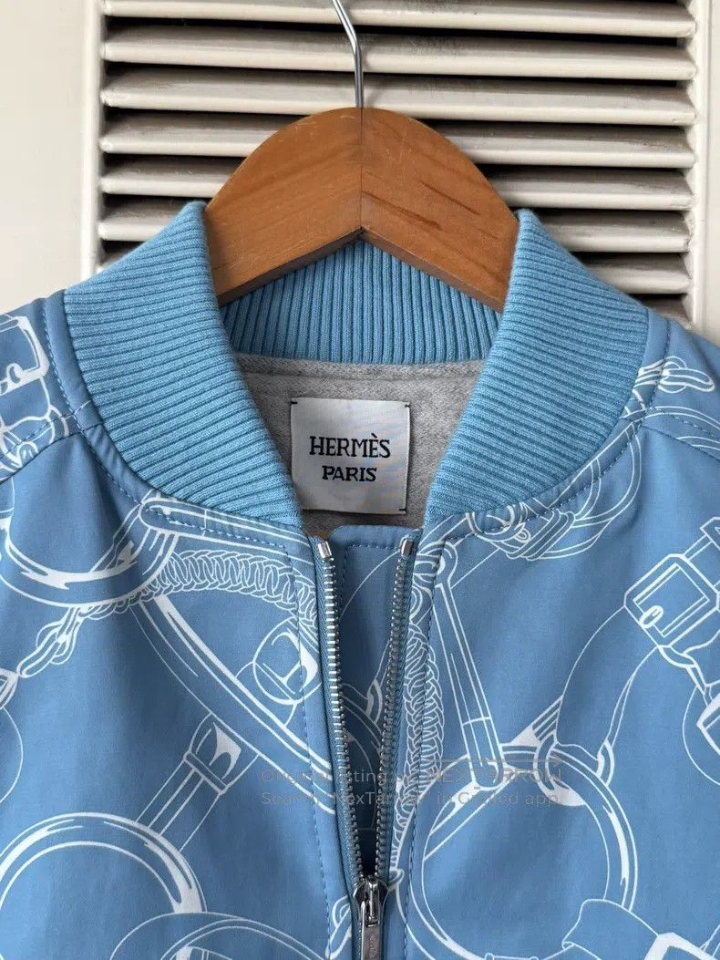 Hermes Hermes Women's flight jacket, blue print version Size XXS / US 00 / IT 34 - 7 Thumbnail