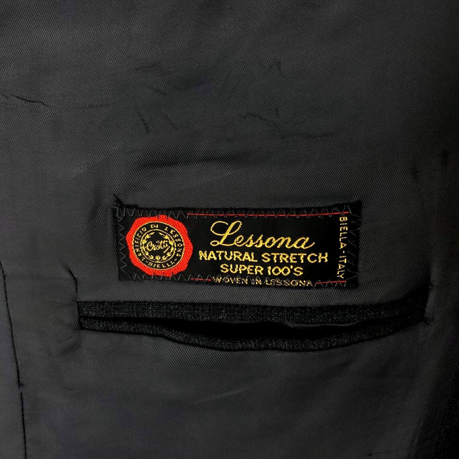 Pronto Uomo Pronto Uomo Lessona Natural Stretch Worsted Wool 2 Button Bl Size 42R - 8 Thumbnail