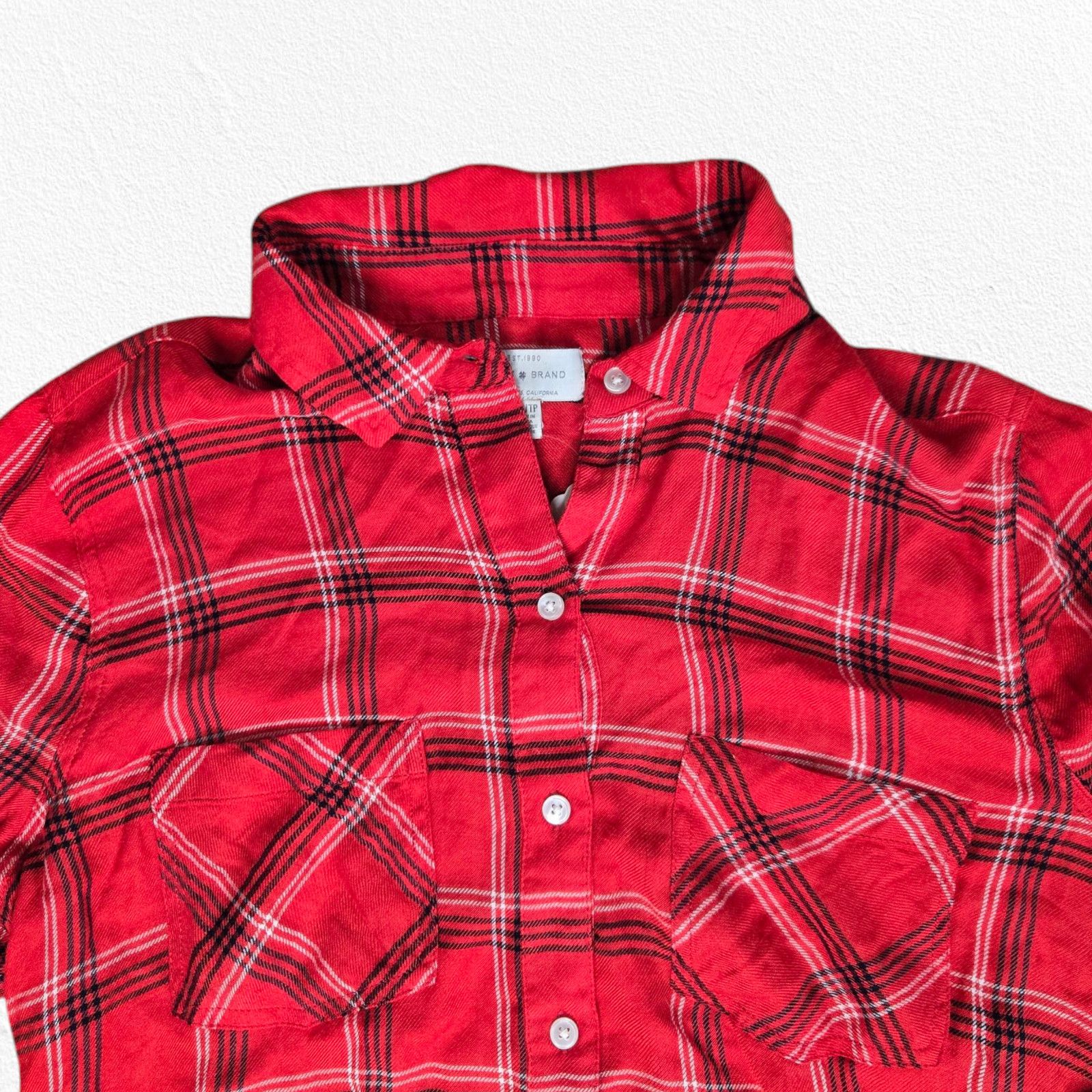 Lucky Brand Lucky Brand Red Plaid Flannel Button Up Top Size XS Size XS / US 0-2 / IT 36-38 - 3 Thumbnail