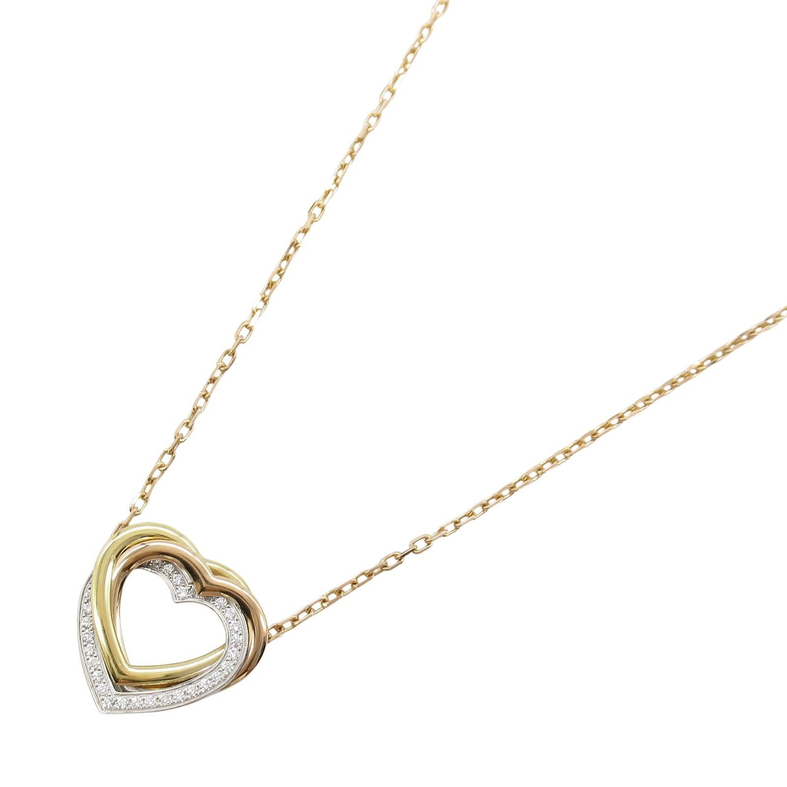 Cartier Cartier Trinity Heart Necklace K18 (Yellow Gold) K18Wg (White (Pink Gold)/Diamond Gold Size ONE SIZE - 1 Thumbnail