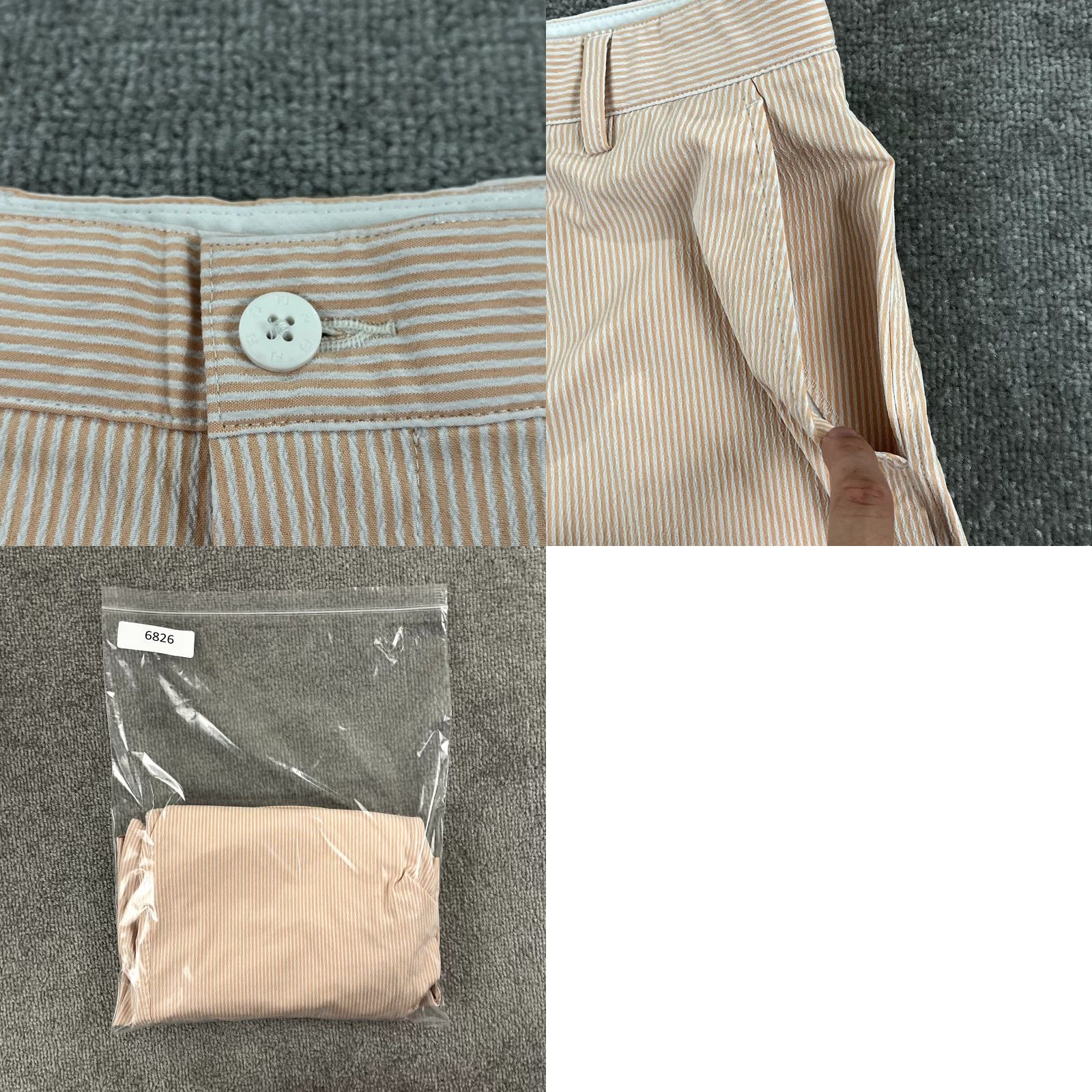 Footjoy FootJoy Shorts Mens Size 34 x 10" White Orange Striped Stretch Chino Khaki Golf Size US 34 / EU 50 - 8 Thumbnail