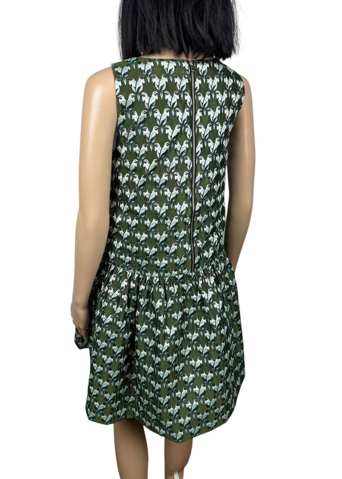 Maje Maje Rower Green Jacquard Parrot Print Mini Dress size 2 Size S / US 4 / IT 40 - 8 Thumbnail