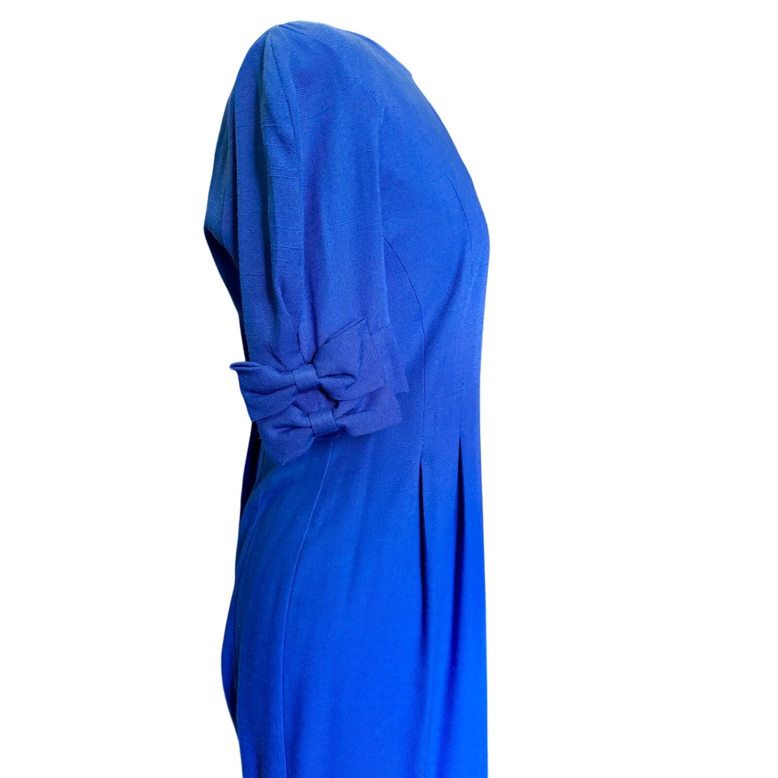Neiman Marcus Vintage 70’s ILGWU Neiman Marcus Blue Sheath Dress Small Med Size S / US 4 / IT 40 - 3 Thumbnail
