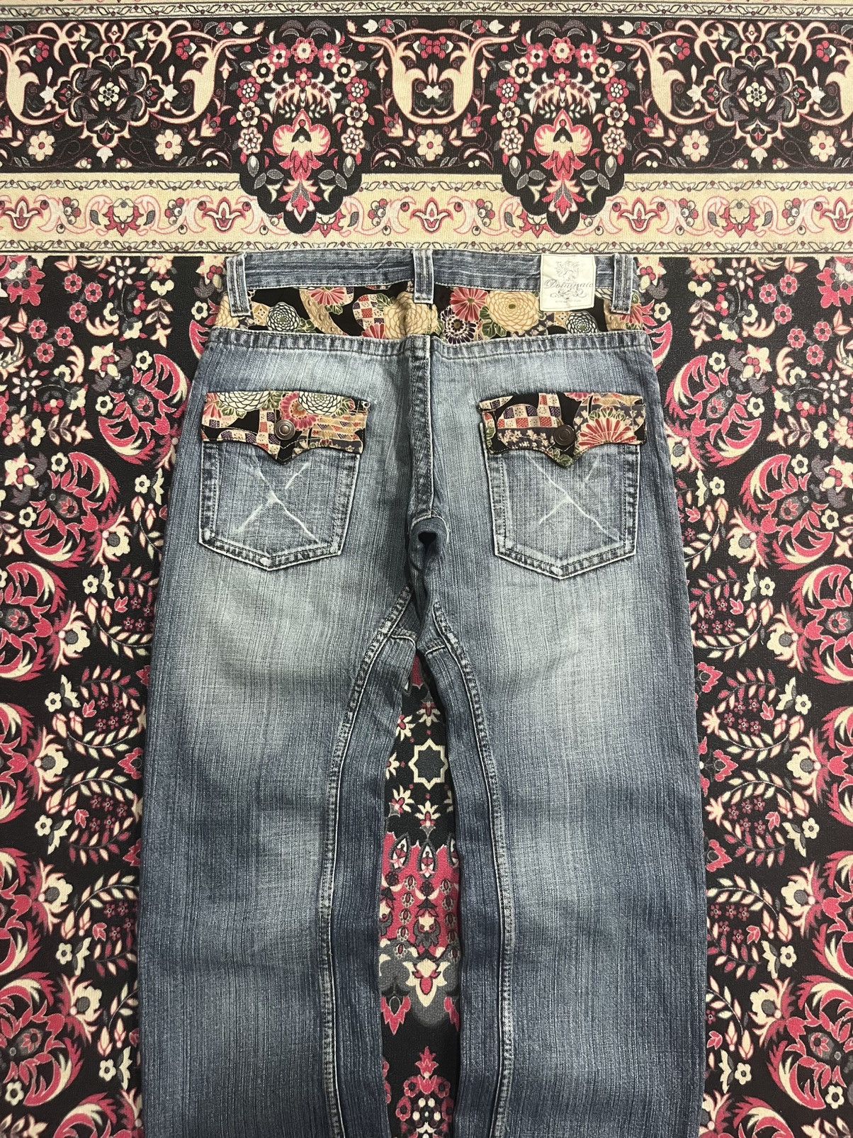 Kapital Vintage Japanese Brand Dominate Floral Sukajan Blue Jeans Size US 32 / EU 48 - 6 Thumbnail