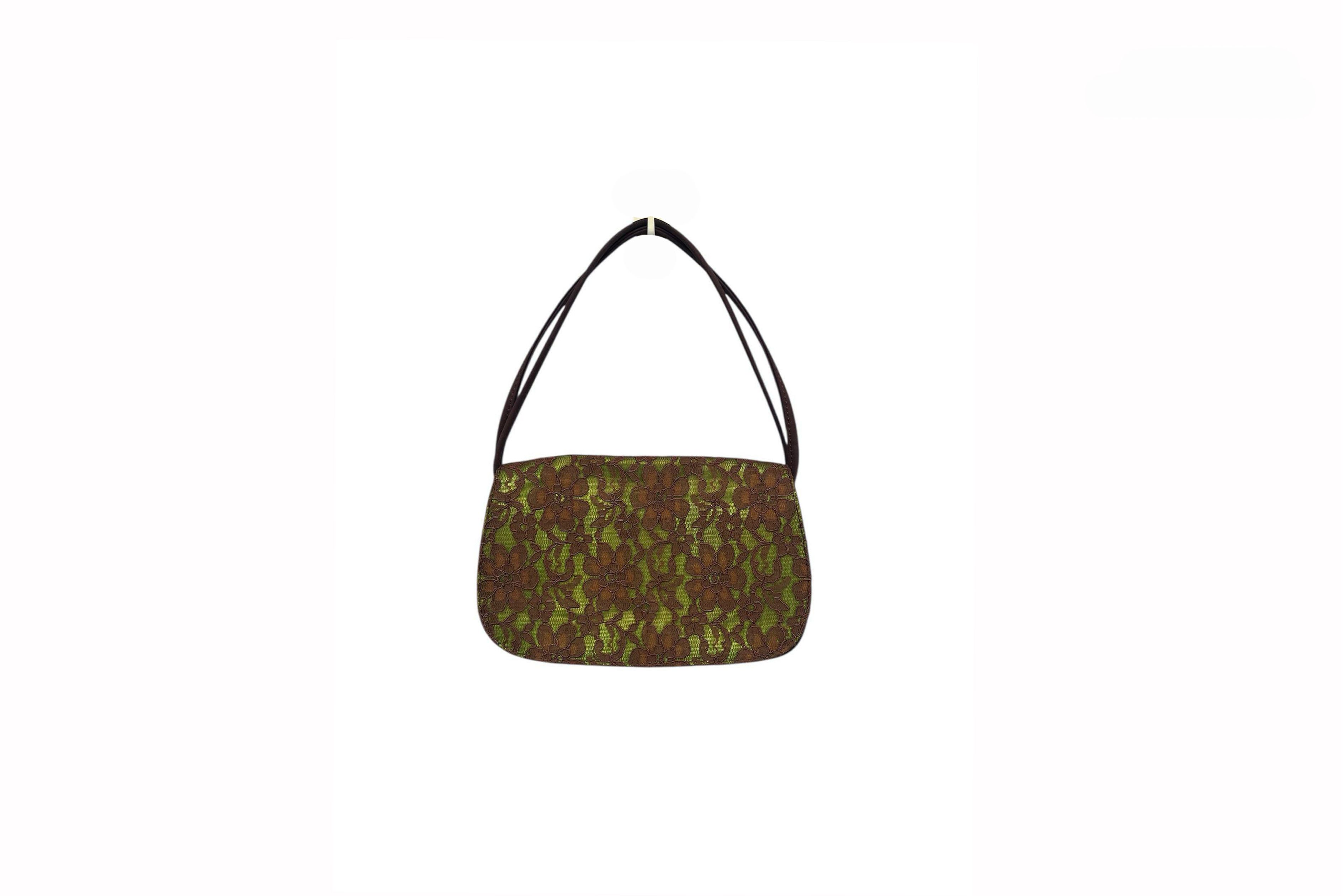 Jean Louis Scherrer Jean-Louis Scherrer Small Size Top Handle Lace Bag in Brown, Women's