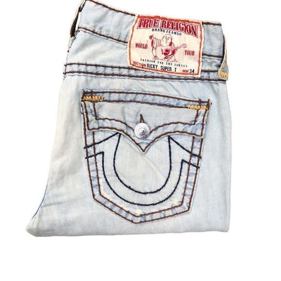 True Religion × Vintage Vintage True Religion Jeans Size 36 RICKY SUPER T Blue RARE Size US 36 / EU 52 - 7 Thumbnail