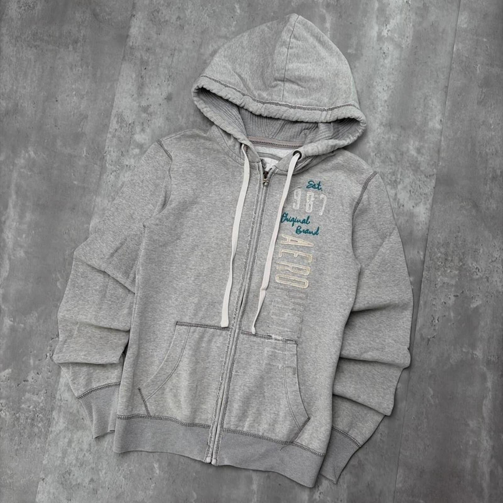 Aeropostale Y2K Aeropostale Grunge Skater Gothic Thermal Zip Up Hoodie Size L / US 10 / IT 46 - 2 Thumbnail