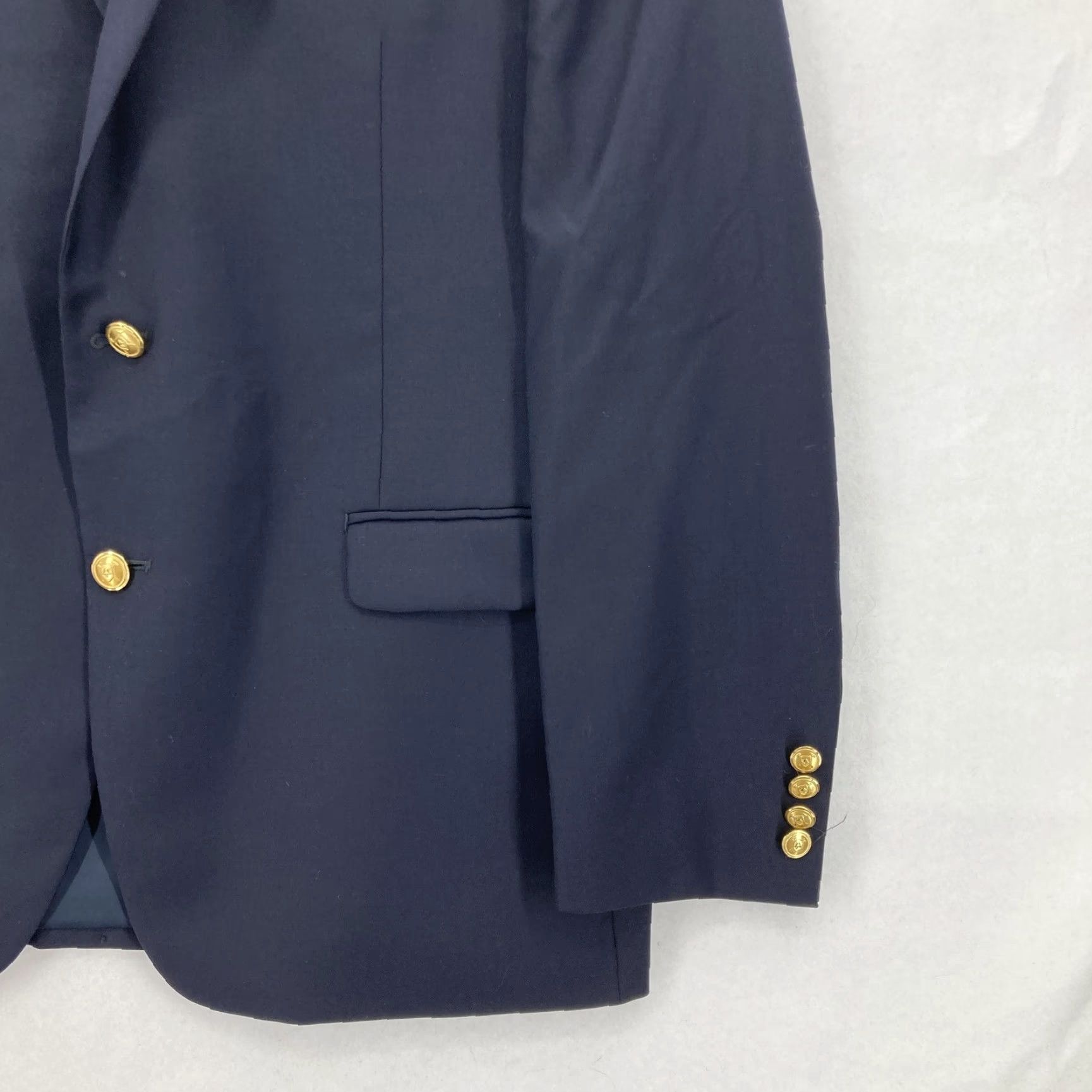 Ralph Lauren Lauren Ralph Lauren Blazer Mens 42R Navy Wool Blend Two Button Button Coat Jacket -Notch Lapel- Navy Blue Size 42R - 3 Thumbnail
