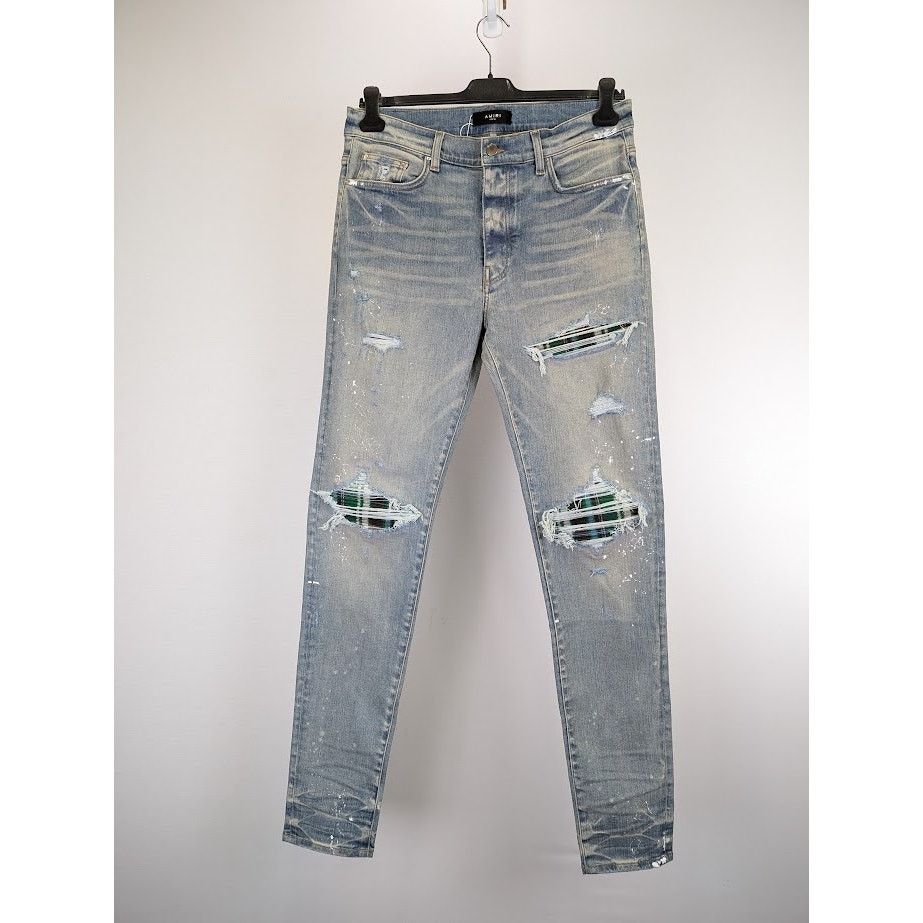 Amiri o1rshd1 MX1 Plaid Jeans in Clay Indigo Size US 36 / EU 52 - 2 Thumbnail