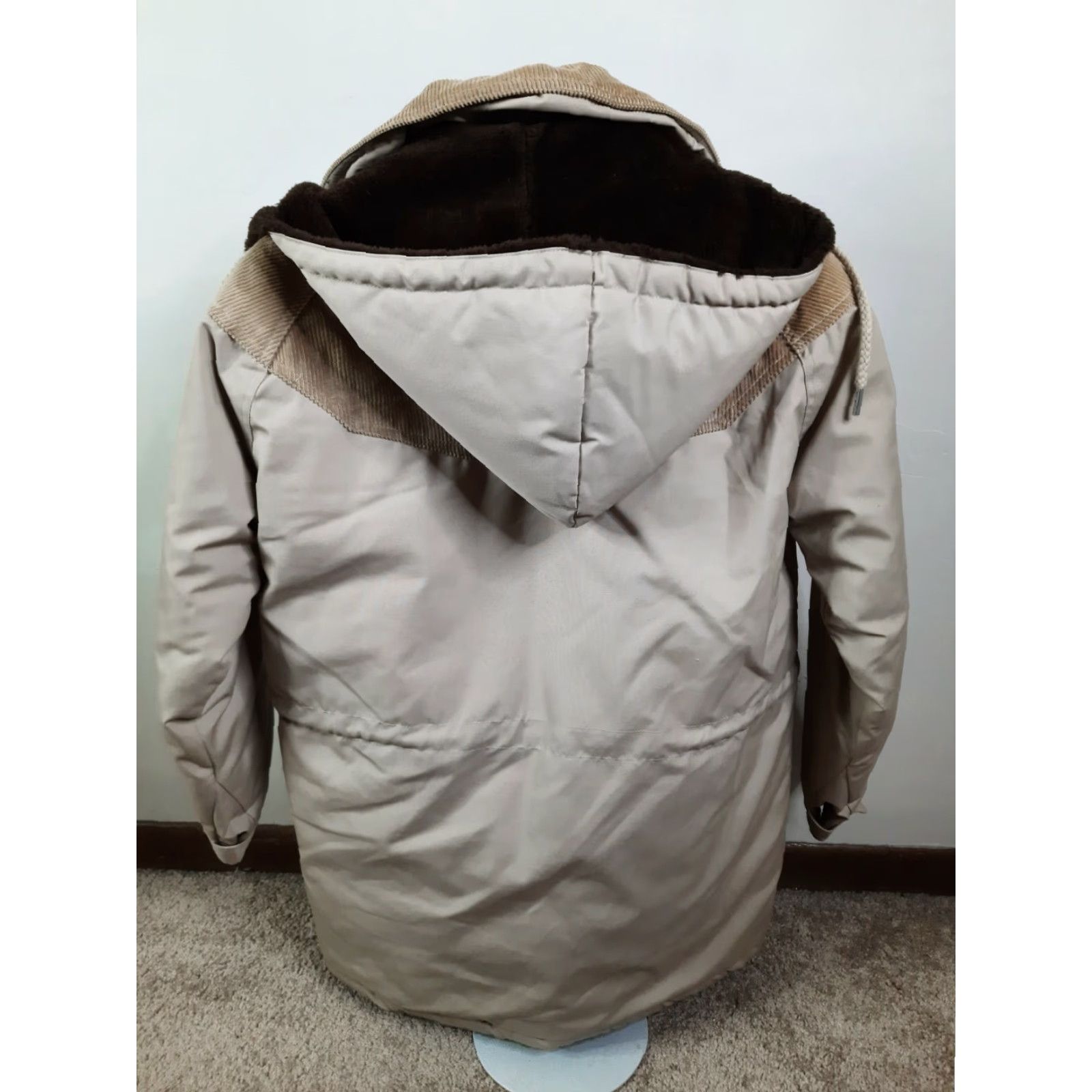 Vintage VINTAGE St. John's Bay Puffer Jacket Parka Winter Coat Men M Beige Corduroy 90s Outdoor Hood Full Zip Insulated Size US M / EU 48-50 / 2 - 7 Thumbnail