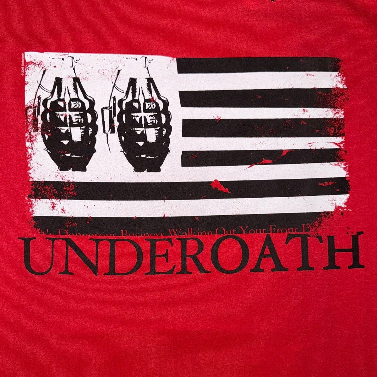 Vintage 2006 Underoath Emo Screamo Metalcore Flag Tee T-Shirt Size US XL / EU 56 / 4 - 4 Thumbnail