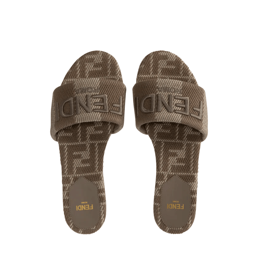 Fendi o1h1sh11225 Sunshine Jacquard Slide in Grey Size US 5 / IT 35 - 3 Thumbnail
