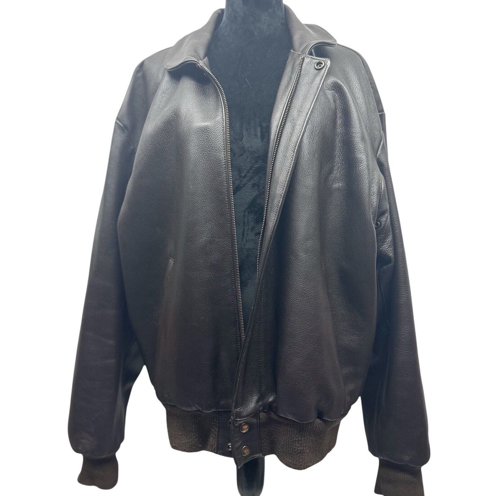 & Other Stories Mens XL Q-Gar Brown Leather Bomber Jacket Aviation Liner VTG Size US XL / EU 56 / 4 - 2 Thumbnail