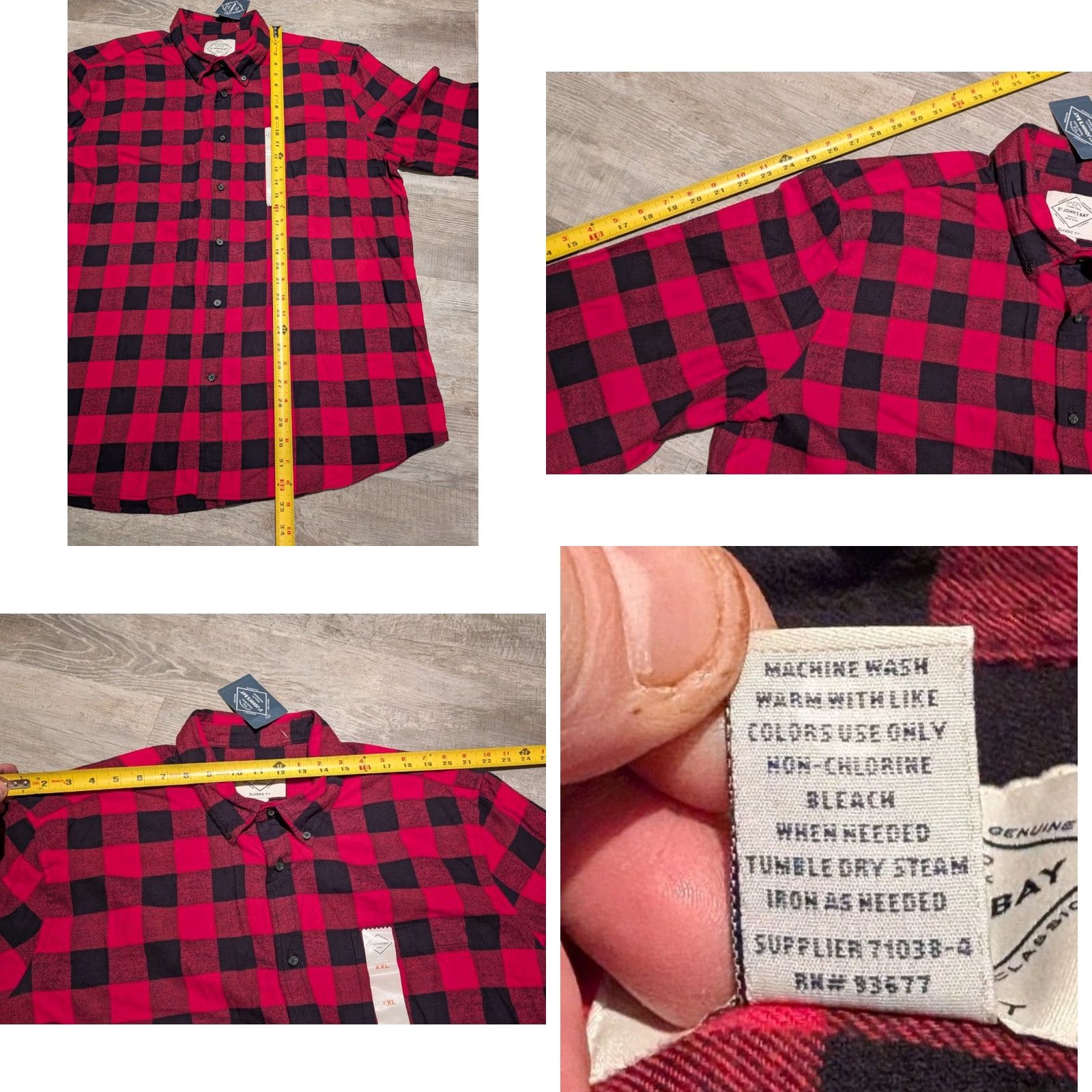 Vintage NWT St Johns Bay Shirt Mens XXL Buffalo Plaid Flannel Super Soft Button Down Size US XXL / EU 58 / 5 - 8 Thumbnail