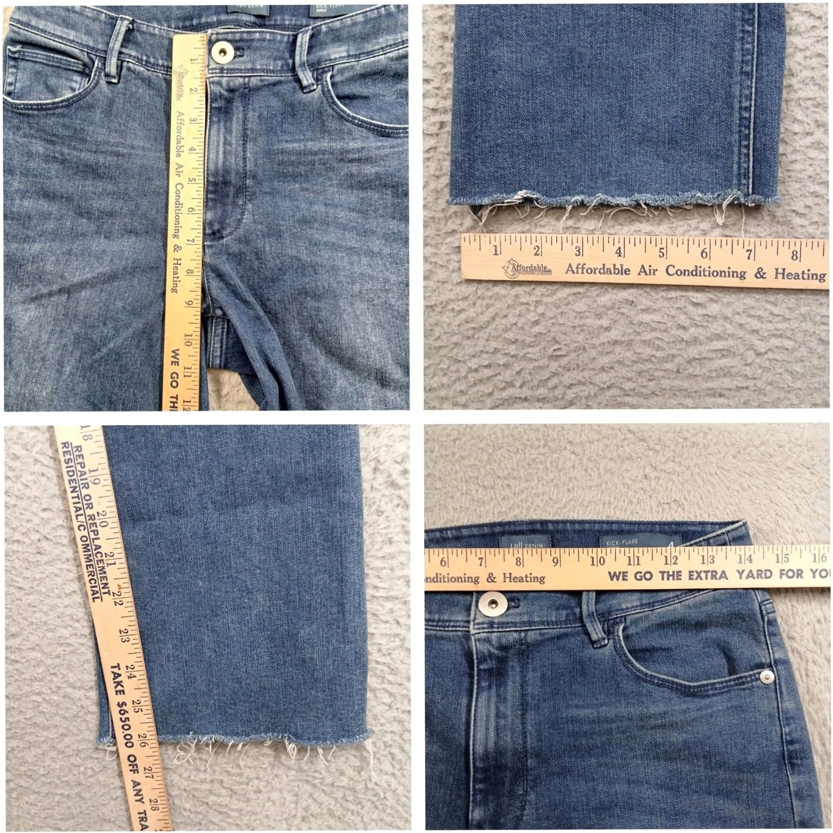 J. Jill VINTAGE J.Jill Kick-Flare Ankle Jeans 4 Blue Cotton Blend Raw Hem Coolmax [Used] Size 27" / US 4 / IT 40 - 5 Thumbnail