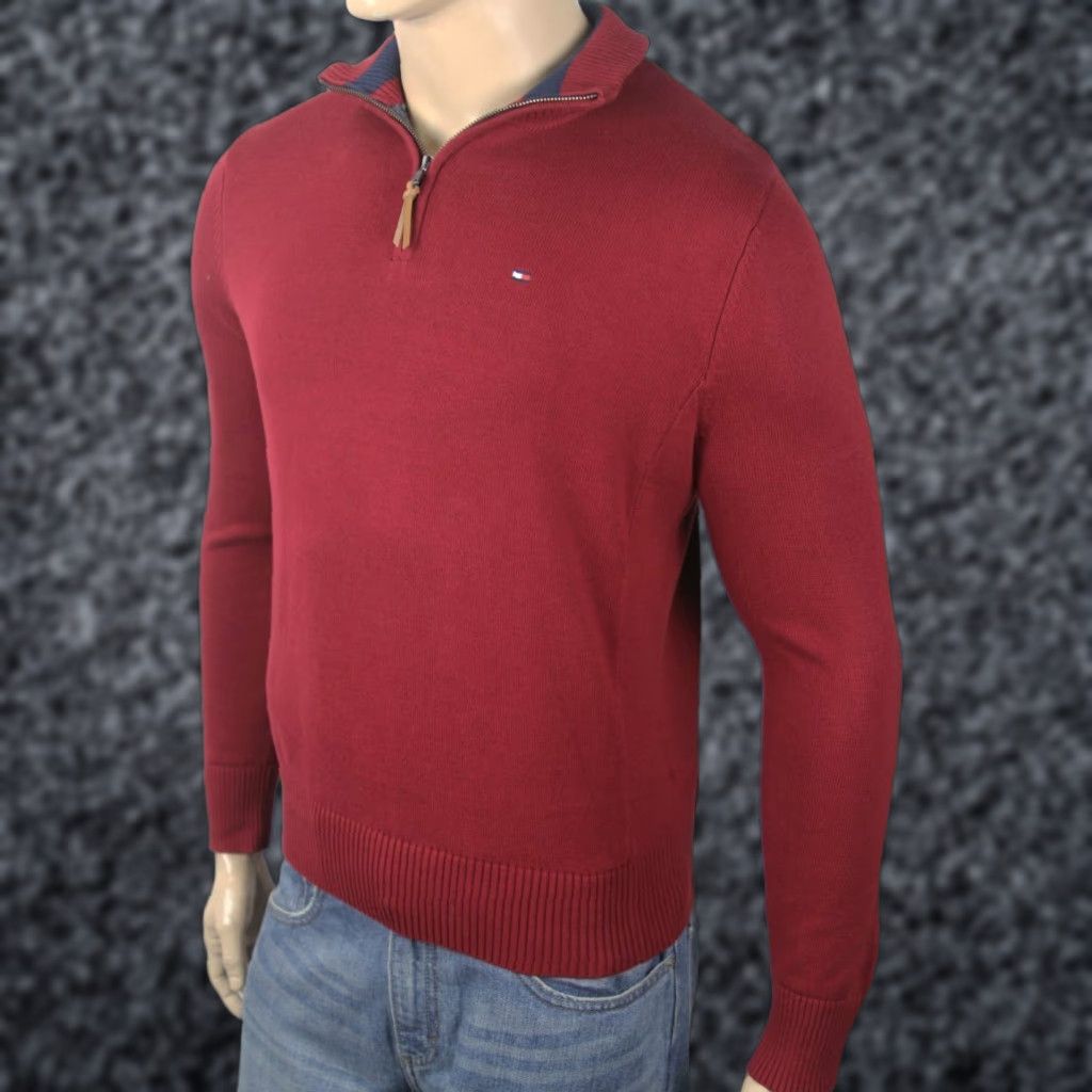 Tommy Hilfiger Tommy Hilfiger Red 1/2 Half Zip Mock Turtleneck Sweater NWT XL Men XS? No size: XL Size US XL / EU 56 / 4 - 1 Preview