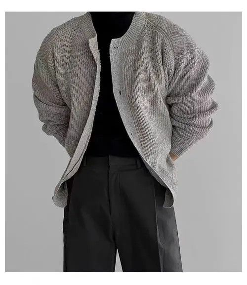 VIBE Vintage Gray Buttoned Casual Sweater Knit Jacket Size US M / EU 48-50 / 2 - 4 Thumbnail