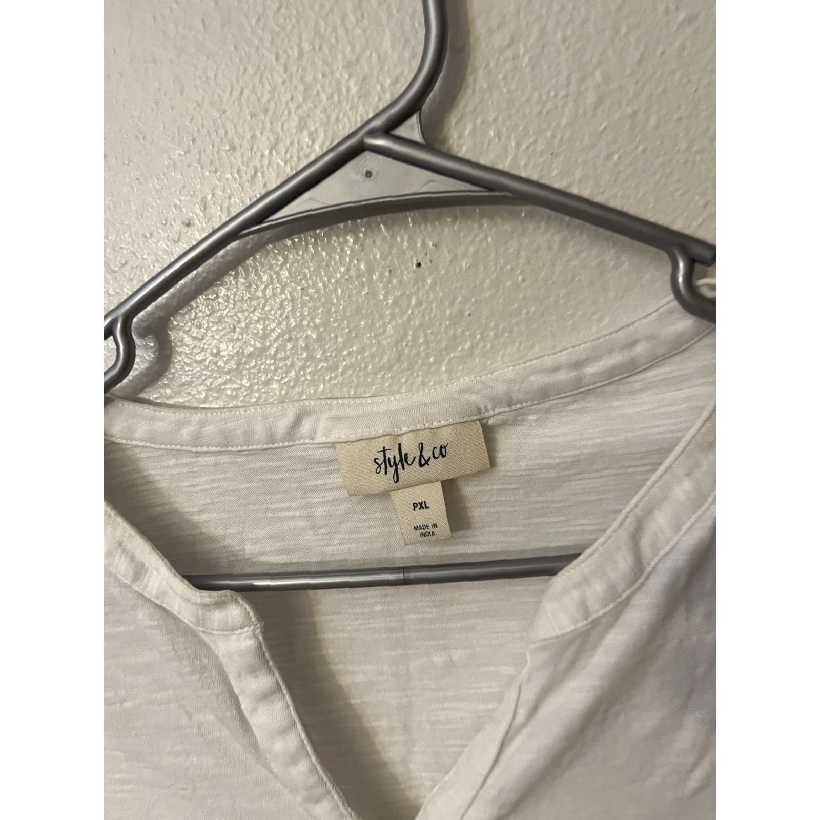 Vintage Style&co. Shirt Womens Petite XL White Roll Tab Sleeve Knot Hem Button Front PXL Buttons Pockets Casual Lightweight 100% Cotton Regular Vintage: No Size XL / US 12-14 / IT 48-50 - 3 Thumbnail