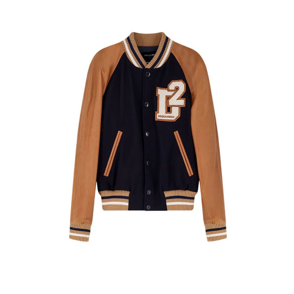 Dsquared2 DSQUARED2 Brown Wool/Leather Jacket New & Authentic (Men's s Size US XS / EU 42 / 0 - 1 Thumbnail
