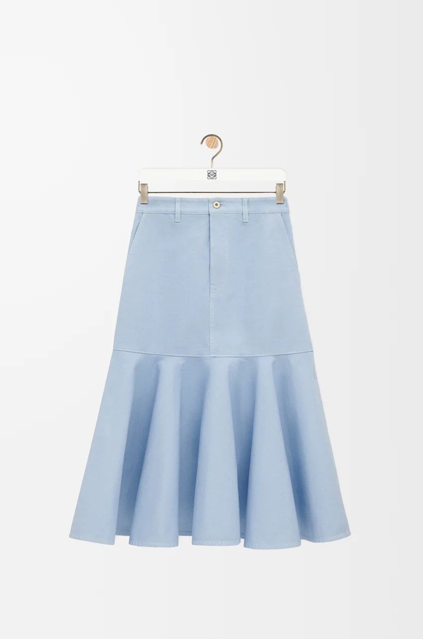 Loewe o1loc1c0525 Skirt in Cotton in Light Blue Size 30" / US 8 / IT 44 - 1 Thumbnail