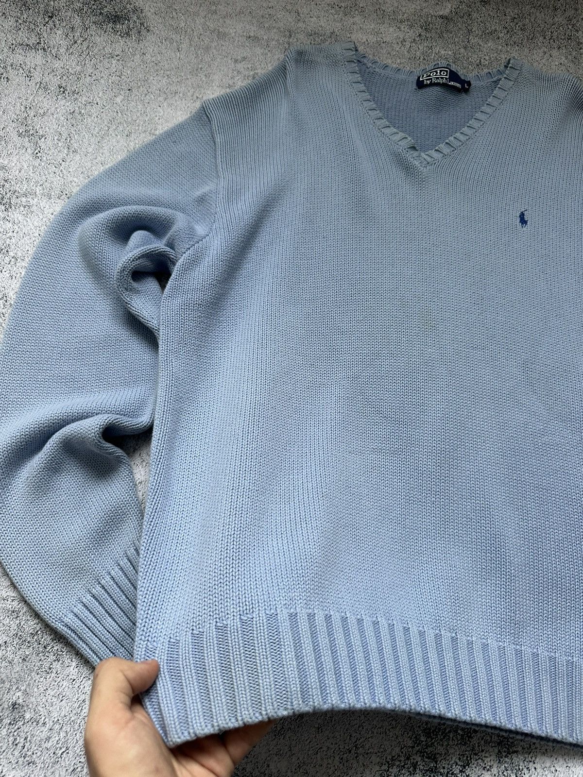 Polo Ralph Lauren Polo Ralph Lauren Knit Sweater Sky Blue Fit Logo Size US L / EU 52-54 / 3 - 8 Thumbnail