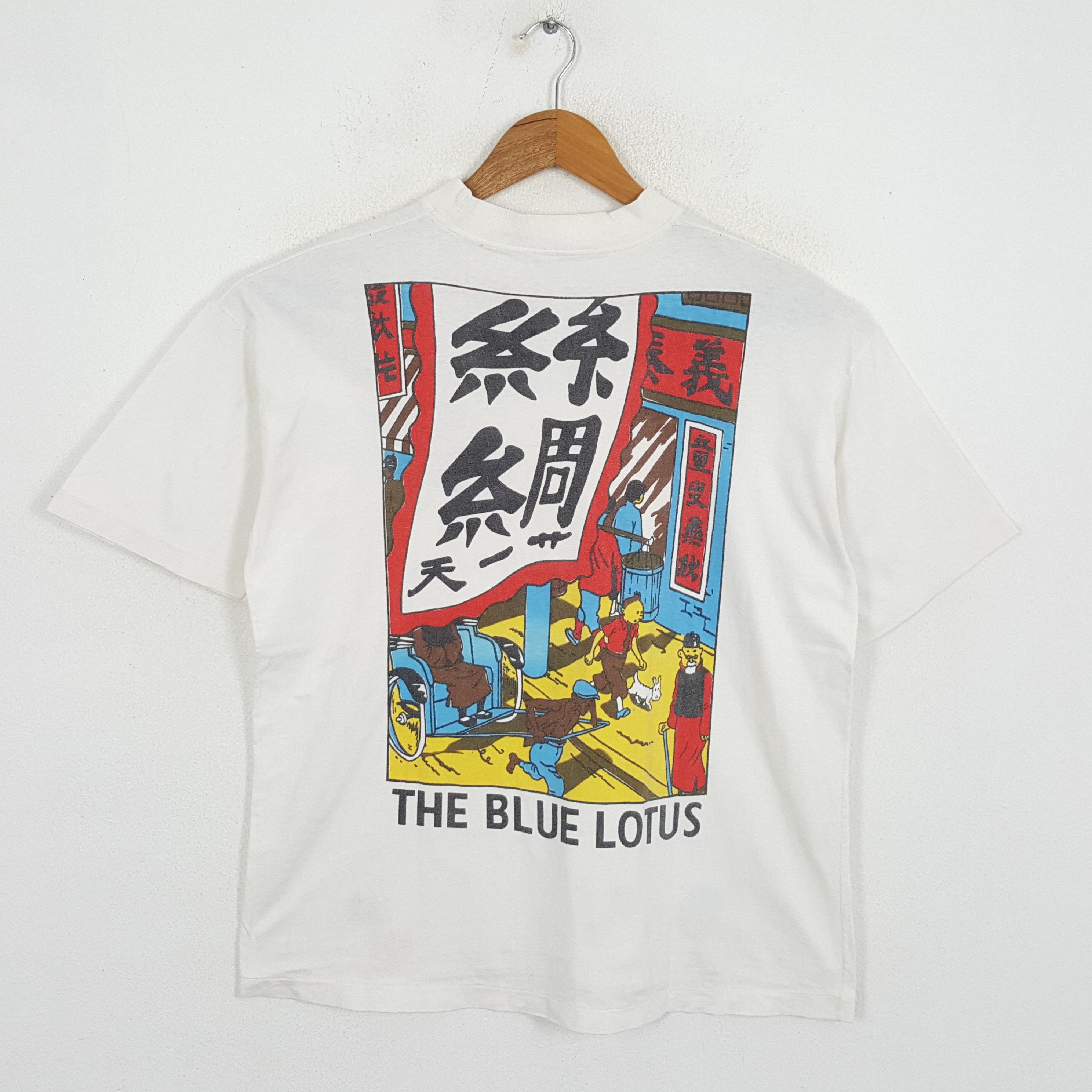 Vintage TINTIN THE BLUE LOTUS American Animated T-Shirts