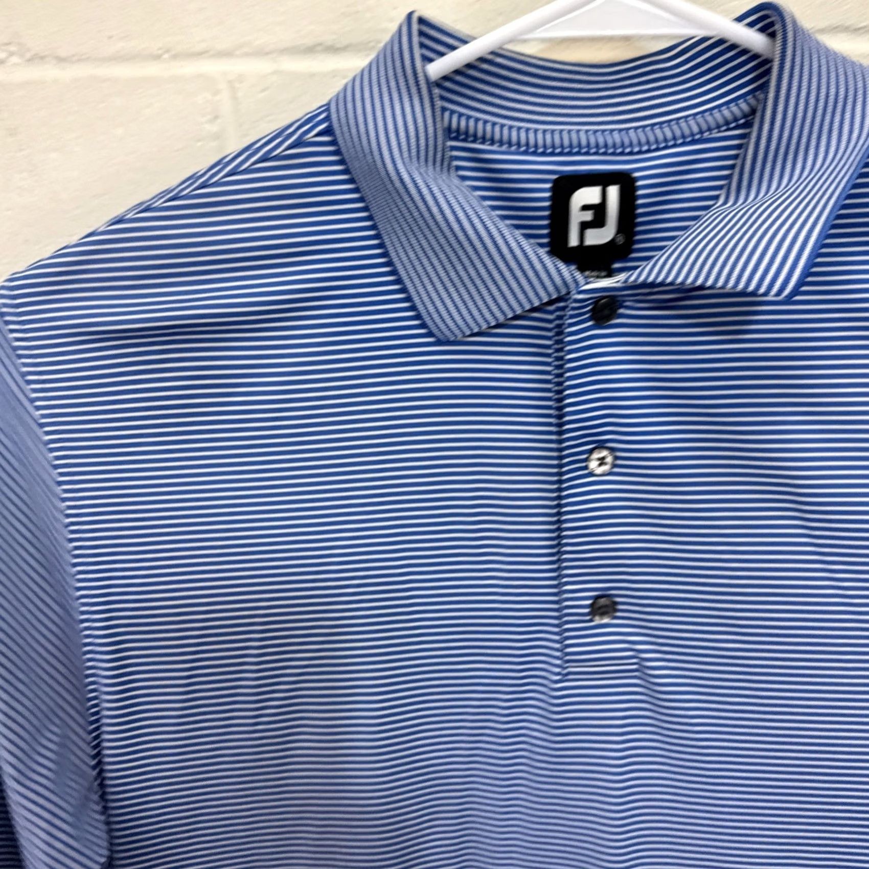 Footjoy FootJoy Polo Shirt Striped Short Sleeve Blue FJ Golf Shirt XL Men’s Regular Size Size US XL / EU 56 / 4 - 3 Thumbnail