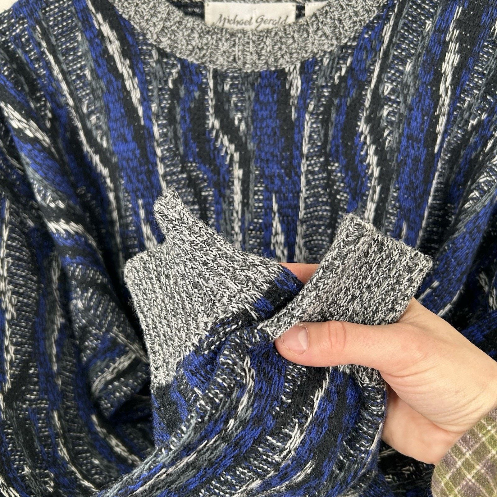 & Other Stories Vintage 90's Navy & Black Coogi Style Sweater X-Large Size US XL / EU 56 / 4 - 7 Thumbnail
