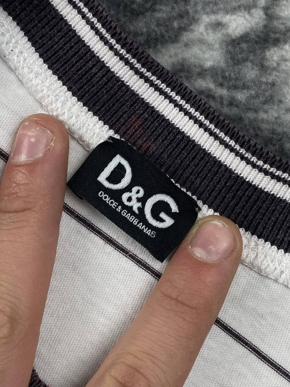 Dolce & Gabbana Vintage Dolce Gabbana Striped DG T-Shirt Men Size 48 White Size US M / EU 48-50 / 2 - 5 Thumbnail