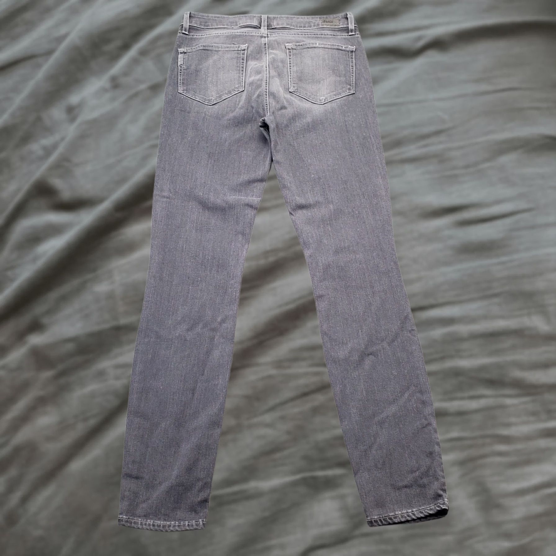 Paige Paige Jeans Womens 30 Gray Denim Hoxton Ultra Skinny Distressed Whiskered Jeans Slim 31in Inseam Womens 30 Gray Distressed Pockets Button Jeans Size 30" / US 8 / IT 44 - 1 Thumbnail