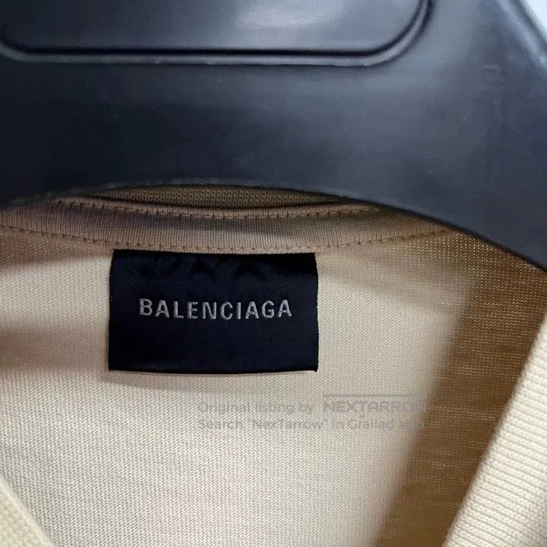 Balenciaga Balenciaga Beige Logo Print Short Sleeve T-shirt. Size US XXS / EU 40 - 2 Thumbnail