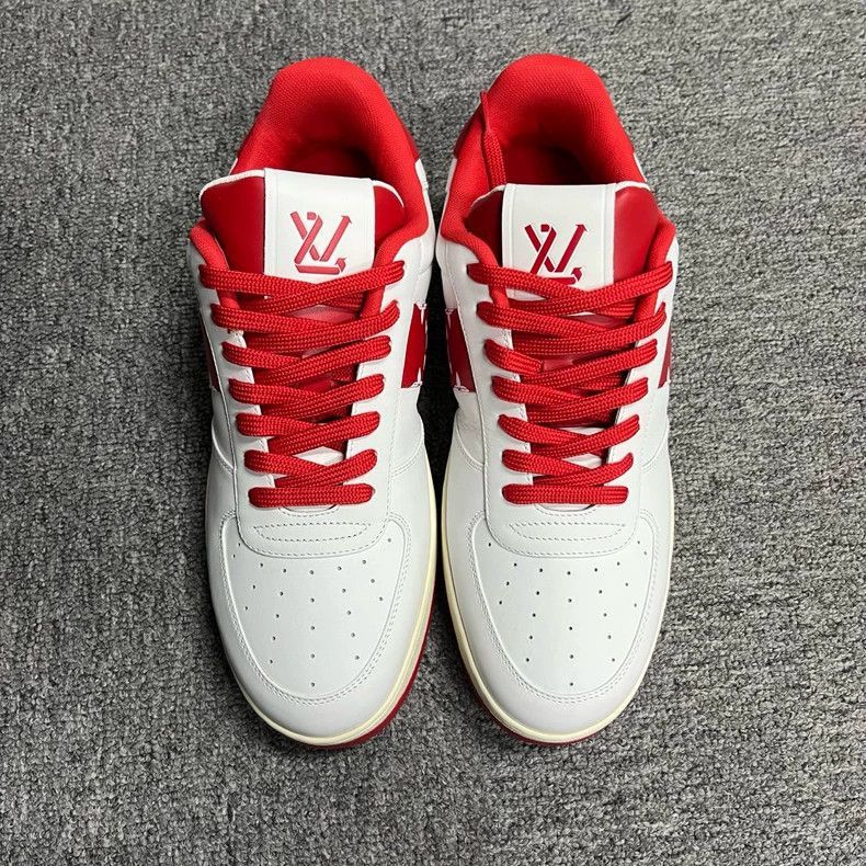 Louis Vuitton Louis Vuitton Red and White Low Top Sneakers-2506 Size US 6.5 / EU 39-40 - 3 Thumbnail