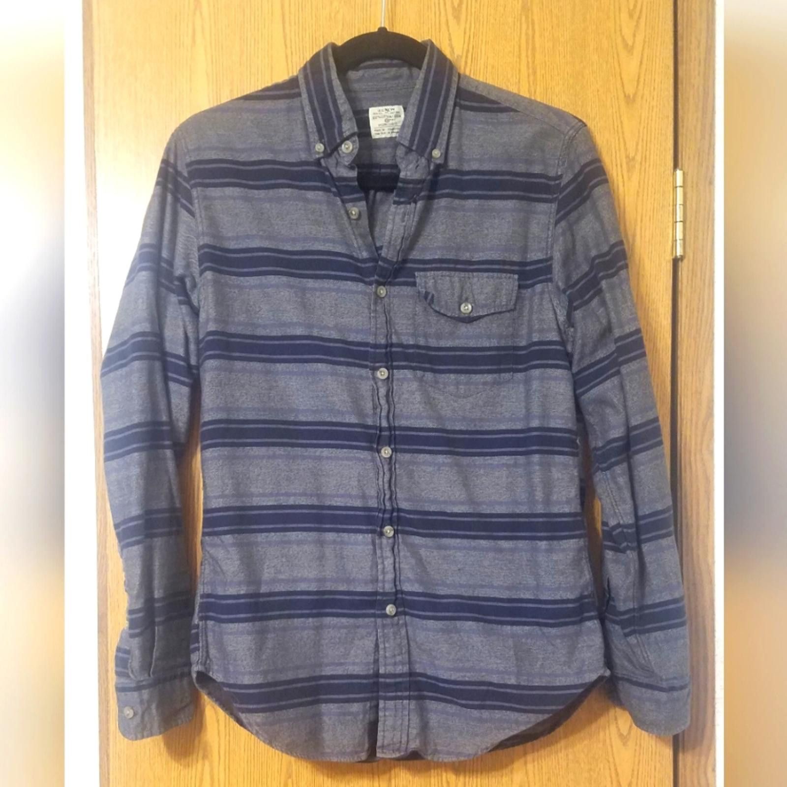 J.Crew J. Crew Navy and Gray Striped Workshirt XS Size US XS / EU 42 / 0 - 1 Thumbnail