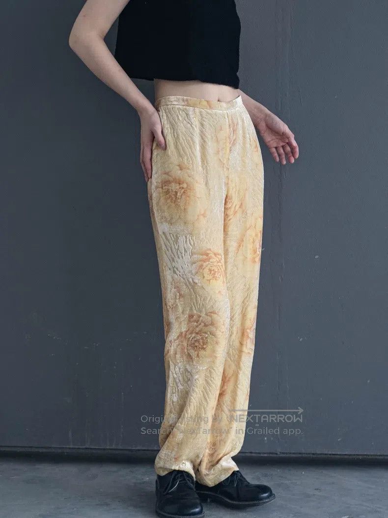 Kenzo Kenzo Yellow ombre floral velvet pants Size 25" / US 0 / IT 36 - 2 Thumbnail
