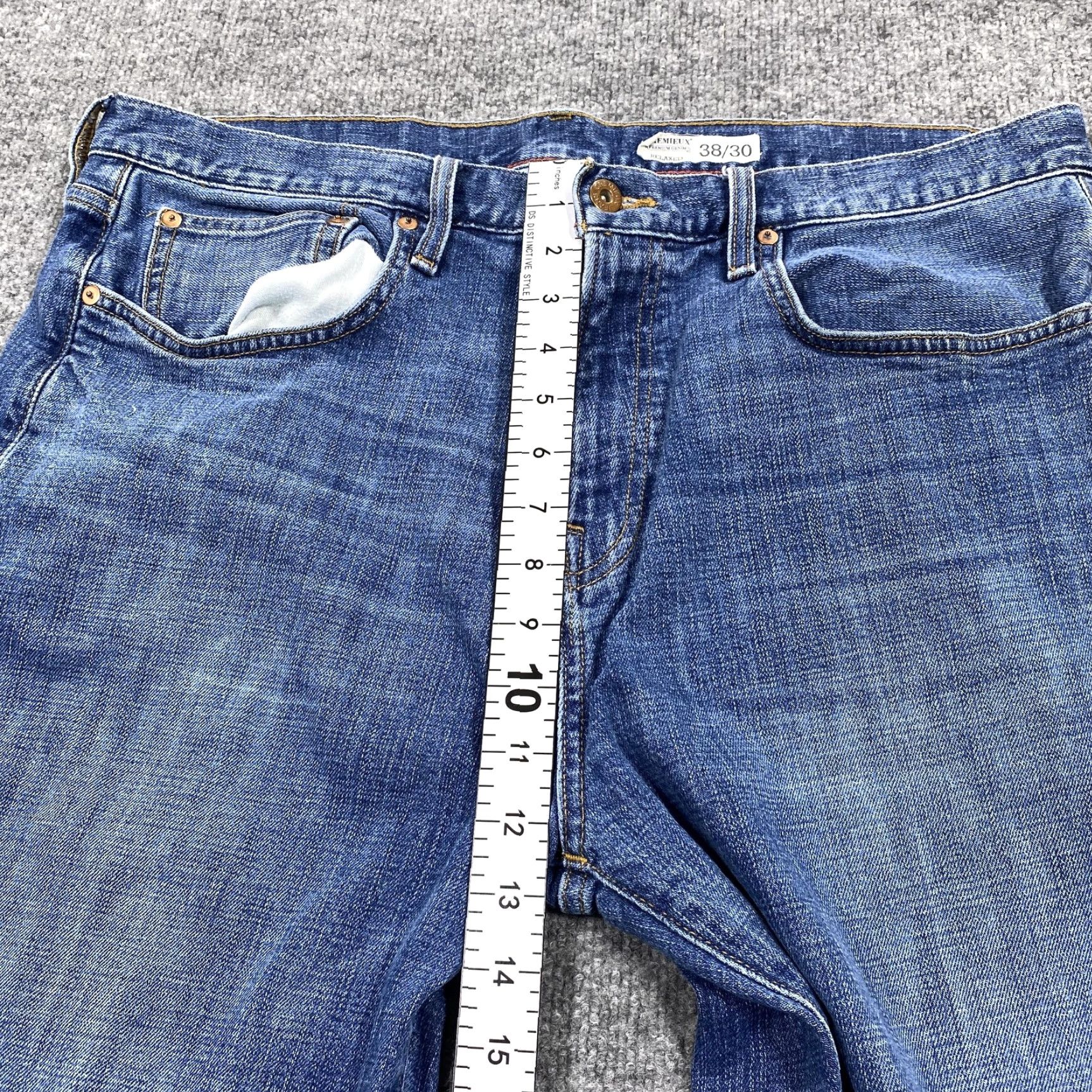 Vintage LEMIEUX Jeans Mens 38x27 Blue Relaxed Straight Light Wash Denim Stretch Jeans Size US 38 / EU 54 - 6 Thumbnail