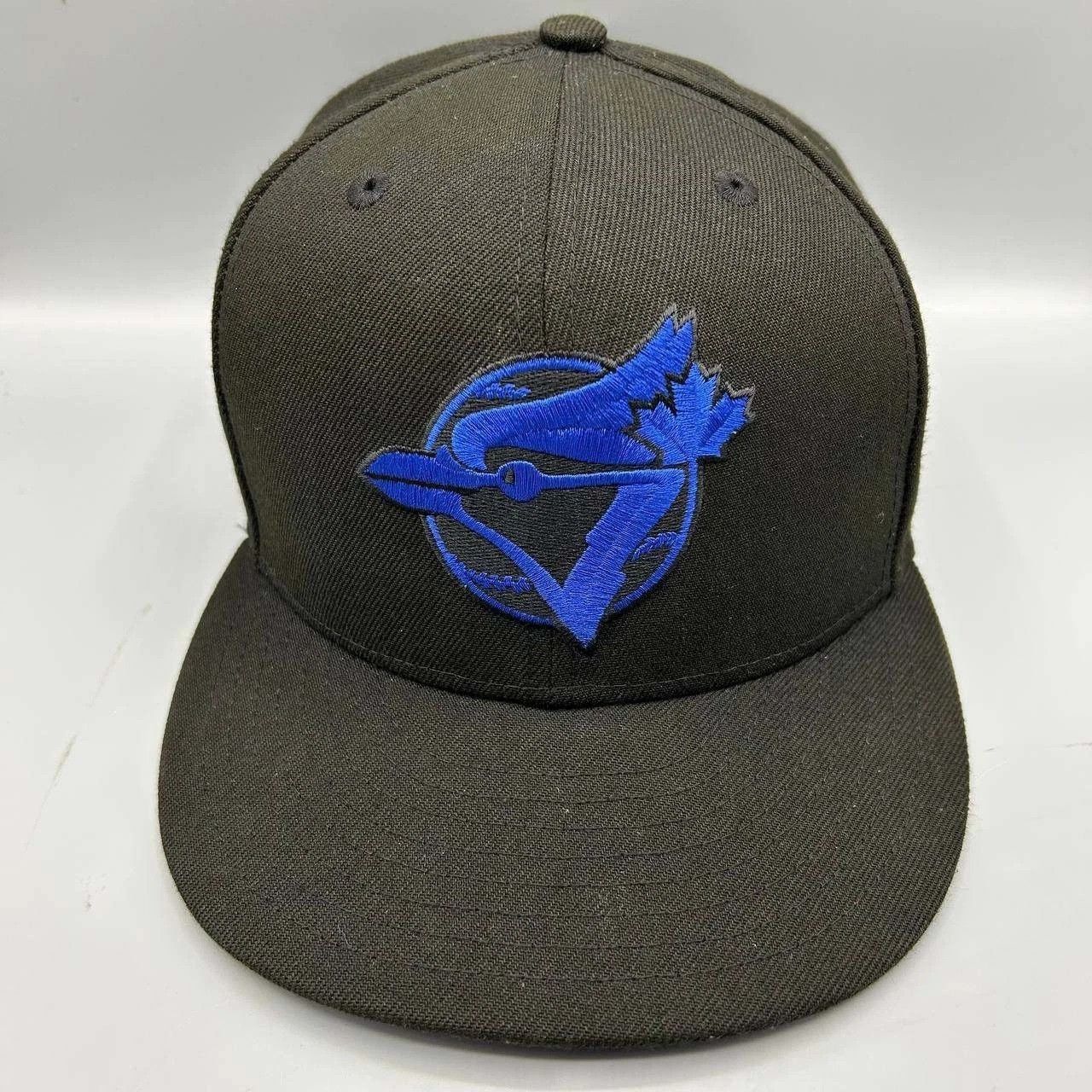 New Era Toronto Blue Jays Hat Men 7 3/8 Black Blue MLB Fitted Cap Size ONE SIZE - 1 Thumbnail