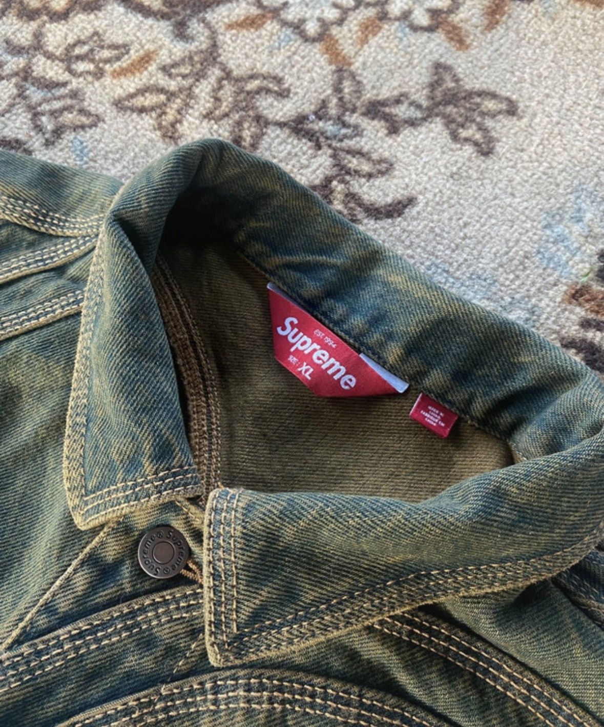 Supreme Supreme S Logo Denim Dirty Green jacket Size US XL / EU 56 / 4 - 6 Thumbnail