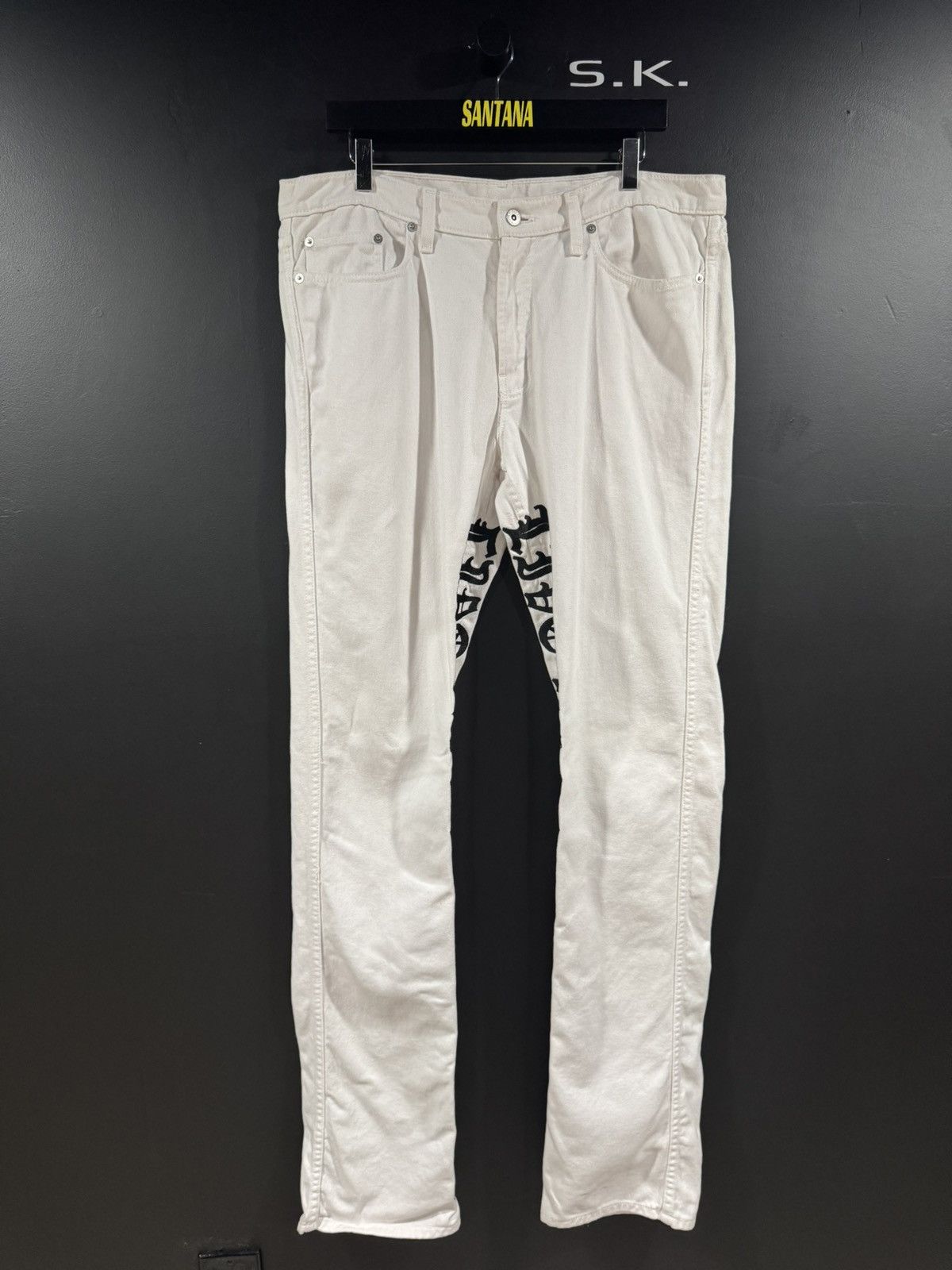 Vlone VLONE RUNWAY White Palm Tree Denim Jeans | Grailed