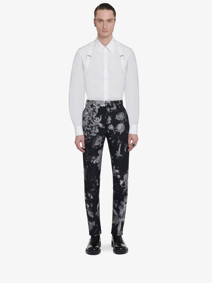 Alexander McQueen o1w1db10925 Wax Flower Cigarette Trousers in Black/Silver Size US 38 / EU 54 - 3 Thumbnail
