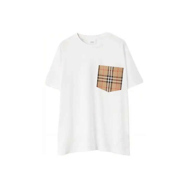 Burberry Burberry White Cotton Pocket T-Shirt for Women 0079 Size XS / US 0-2 / IT 36-38 - 1 Thumbnail