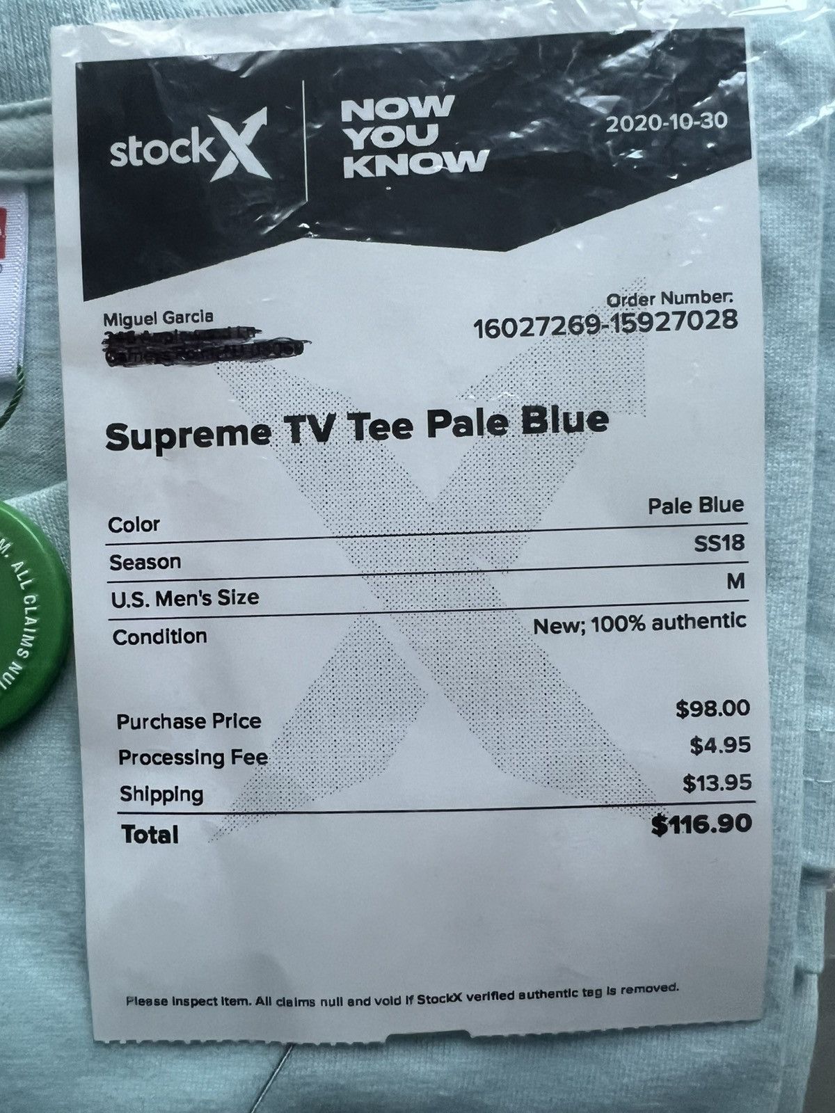 Supreme Supreme TV Tee - Pale Blue - M Size US M / EU 48-50 / 2 - 3 Thumbnail