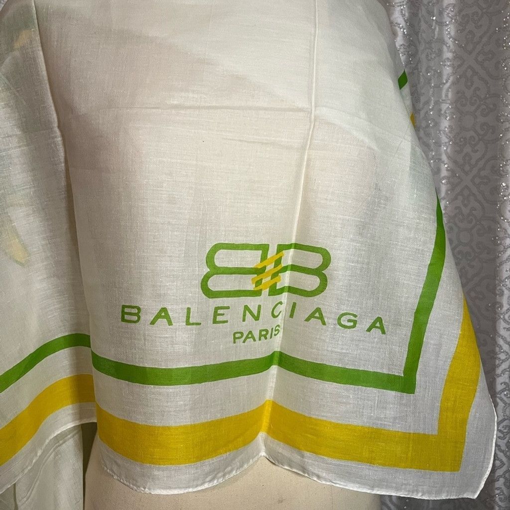 Balenciaga Balenciaga yellow & green cotton scarf Size ONE SIZE - 2 Thumbnail