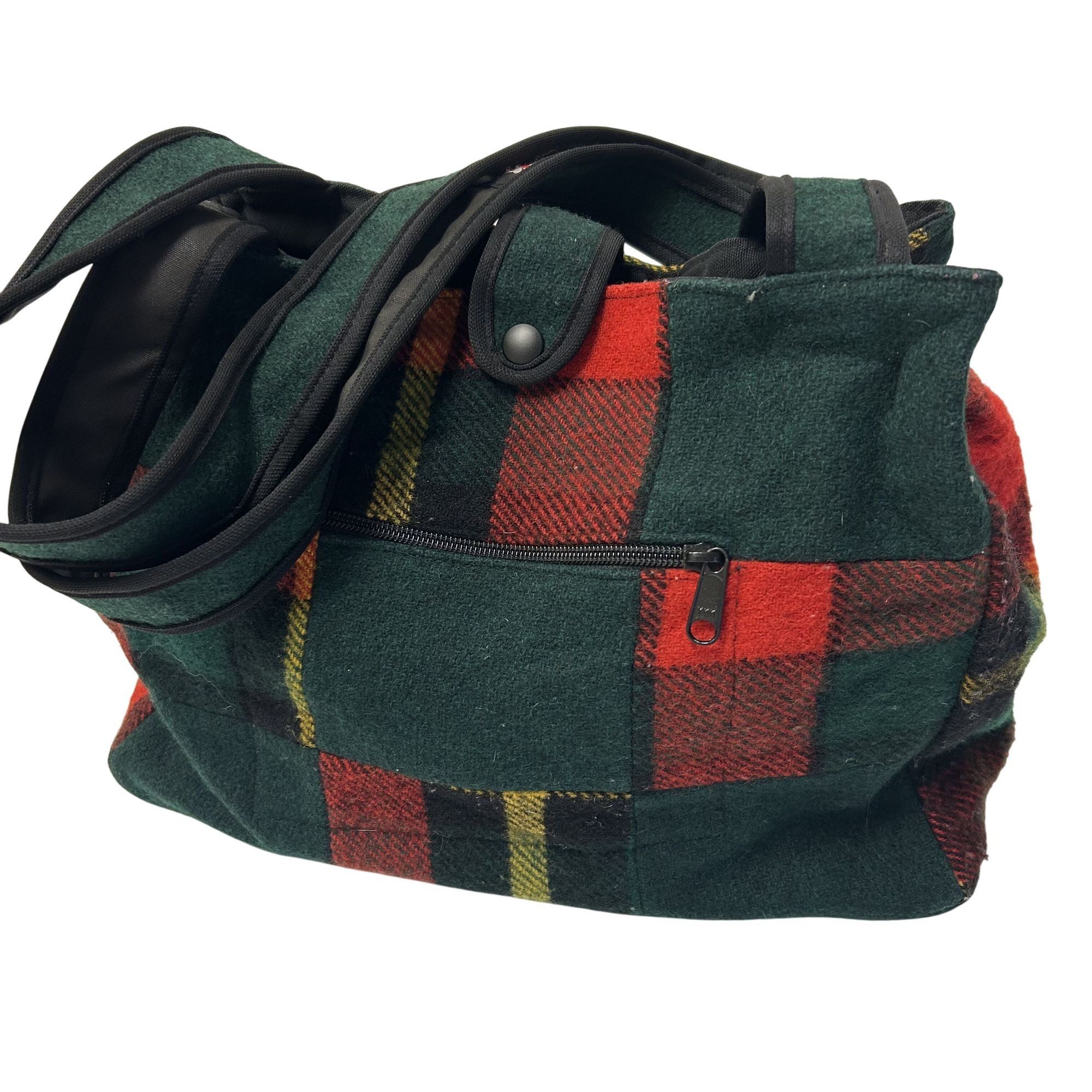 Other Vtg Johnson Woolen Mills Green Red Plaid TARTAN Purse Size ONE SIZE - 1 Thumbnail