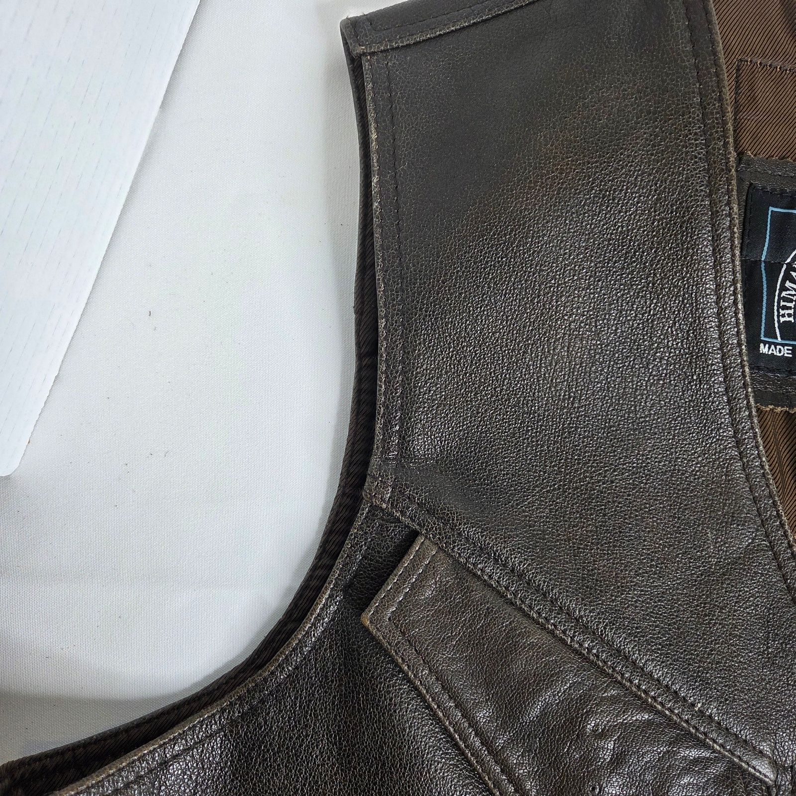 21 Men Vintage Men's Himalaya Leather Motorcycle Riding Vest Size US XL / EU 56 / 4 - 8 Thumbnail