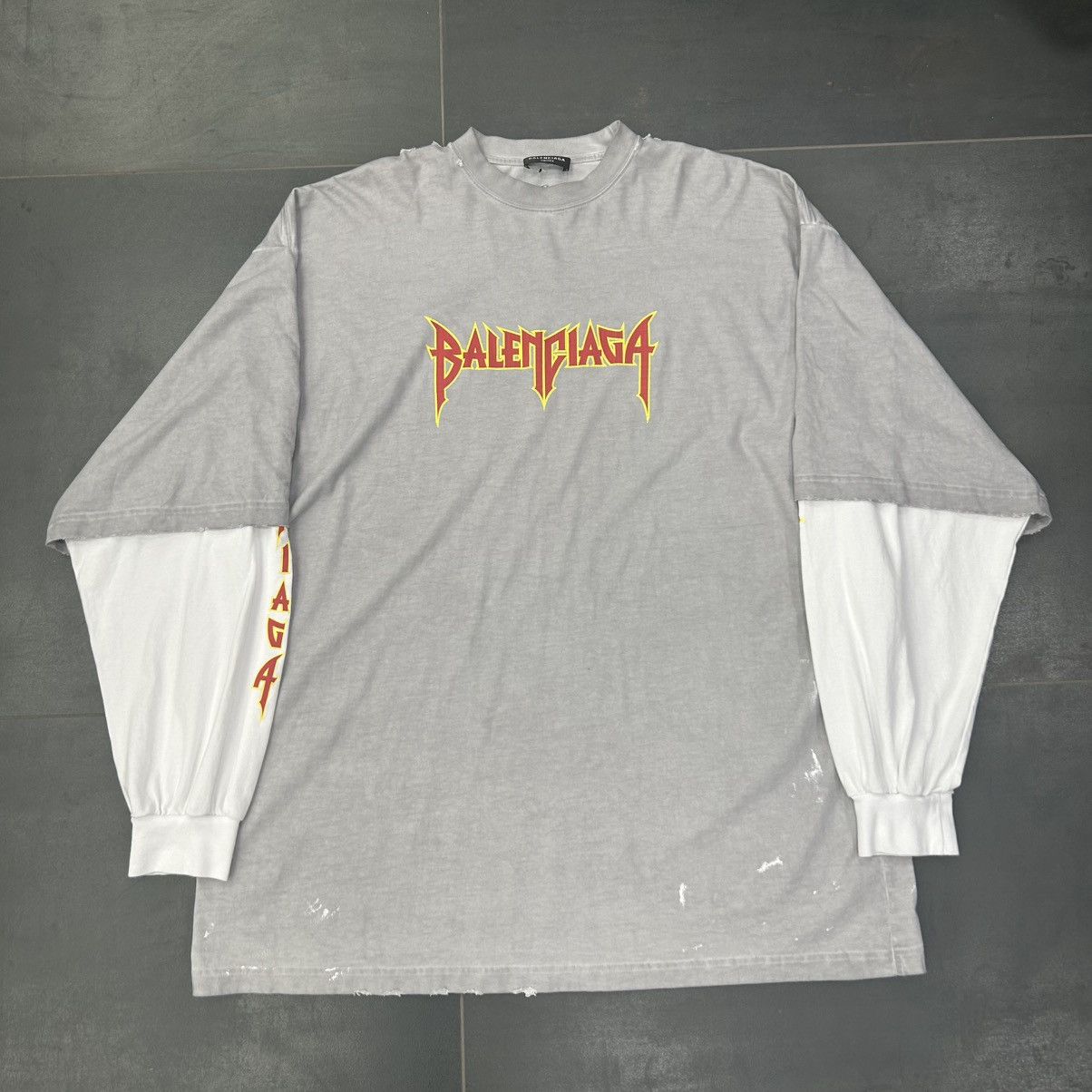 A8IA Balenciaga Metal Double Sleeves Tee (Grey)