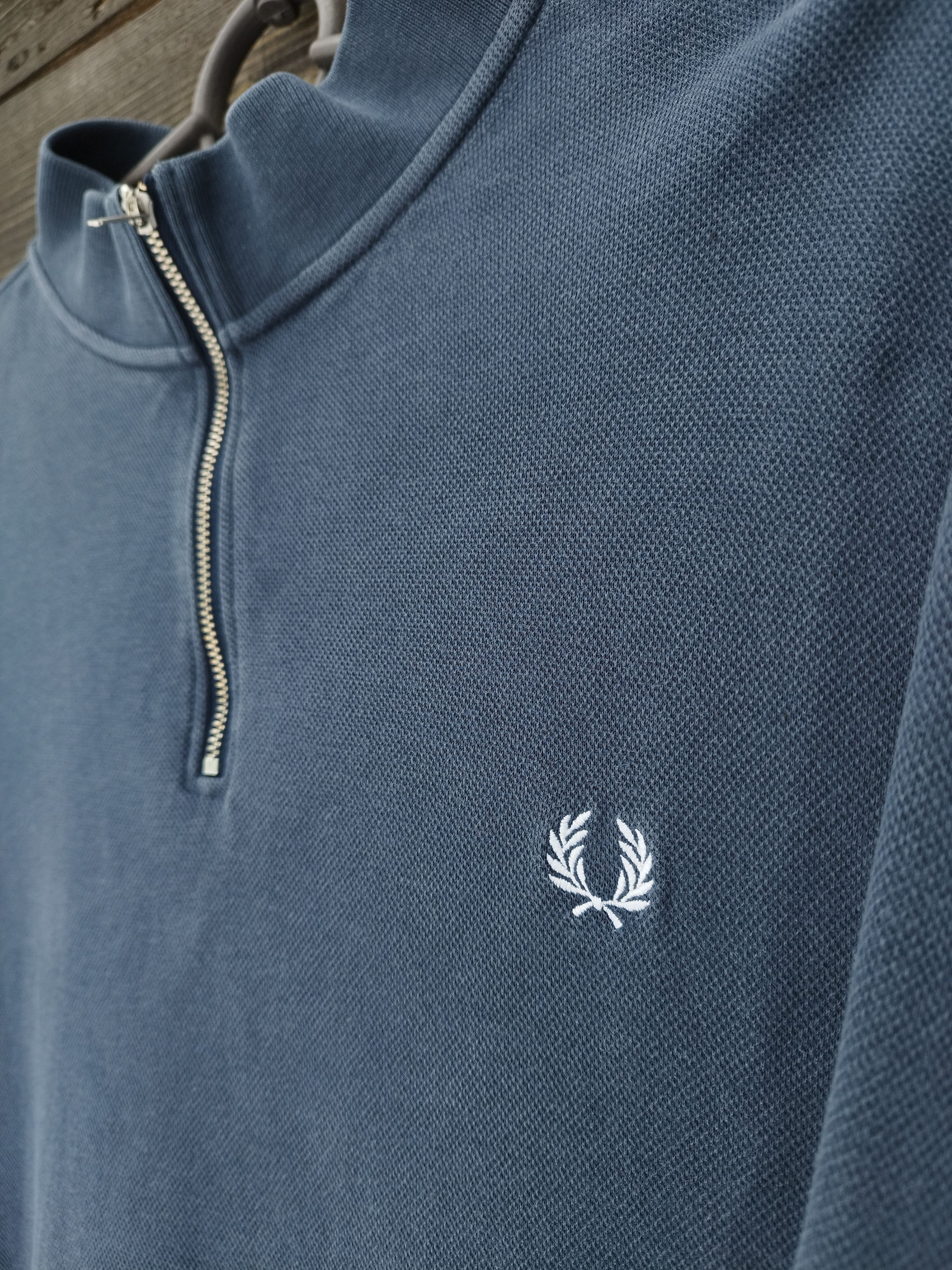 Fred Perry Fred Perry 1/4 Zip Pullover Sweatshirt - Vintage Blue Size US XL / EU 56 / 4 - 4 Thumbnail