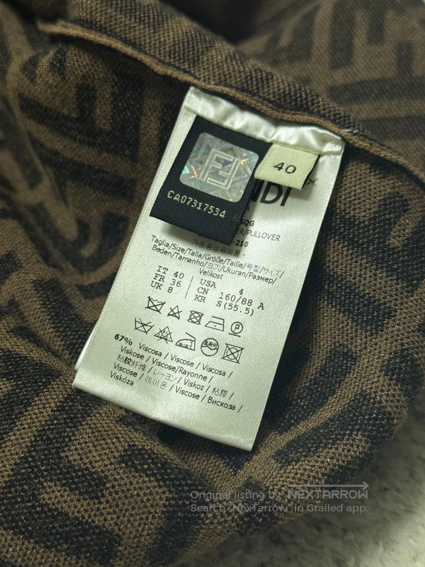 Fendi Fendi Monogram Knit Short Sleeve. Size US XL / EU 56 / 4 - 3 Thumbnail